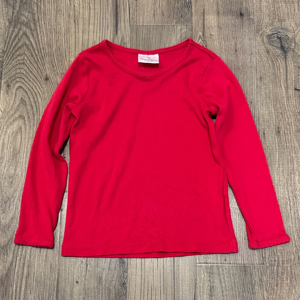 EUC Hanna Andersson Red Long Sleeve Basic Shirt - Size 110 (5)
